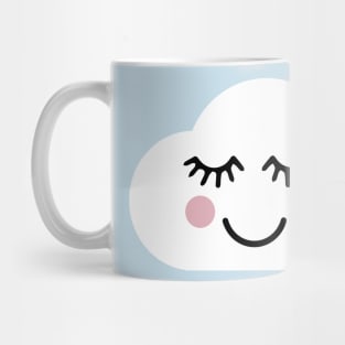 smiley happy blissful kawaii cloud with face Mug